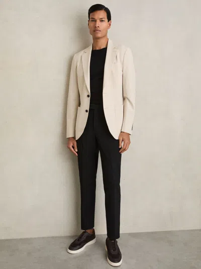 Reiss Black Slim-fit Drawcord Trousers