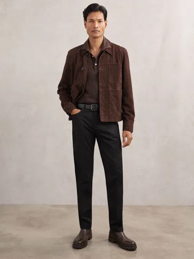 Reiss Black Slim-fit Five-pocket Trousers