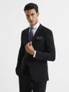 Reiss Black Slim Fit Single Breasted Wool Blazer In Black