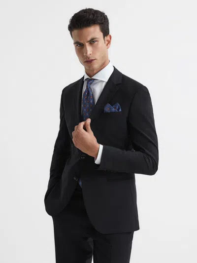 Reiss Black Slim Fit Single Breasted Wool Blazer