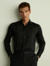 Reiss Black Reg Slim Fit Cotton Dinner Shirt
