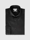 Reiss Black Slim Slim Fit Cotton-twill Two-fold Shirt Slim-fit