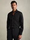 Reiss Black Storm Regular Fit Cotton Double-cuff Shirt