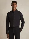 Reiss Black Storm Slim Regular Fit Cotton-twill Two-fold Shirt Slim-fit