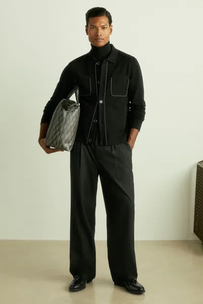 Reiss Black Hardware-embellished Cardigan