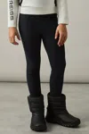 Reiss Black Stretch-cotton Logo-print Leggings