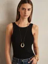Reiss Black Stretch-cotton Low-back Vest