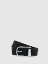 Reiss Black Suede Half-keeper Belt In Black