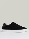 Reiss Black Suede Slip-on Elasticated Trainers
