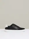 Reiss Black Suede Toe Cap Leather Trainers In Black