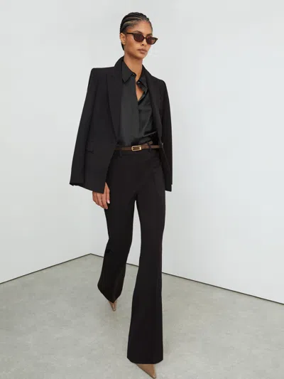Reiss Black Tall Flared Suit Trousers