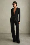Reiss Black Tansey Fluid Single Breasted Blazer In Black