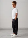 Reiss Black Technical Drawstring Trousers In Black