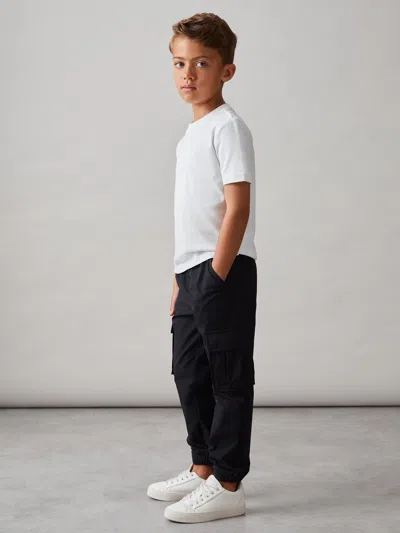 Reiss Kids' Black Technical Drawstring Trousers