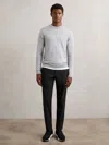 Reiss Black Technical Stretch Relaxed Trousers In Multi