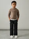 Reiss Black 3-9 Yrs 100% Cotton Straight Leg Cargo Trousers