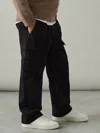 Reiss Black Todd 9-13 Yrs 100% Cotton Straight Leg Cargo Trousers