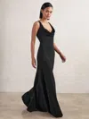 Reiss Black Cowl-neck Sleeveless Maxi Dress In Black