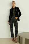 Reiss Black Velvet And Satin Single Breasted Suit Jacket