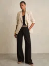 Reiss Black Wide-leg Elasticated-waist Trousers