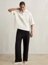 Reiss Black Wide-leg Interlock Drawstring Joggers