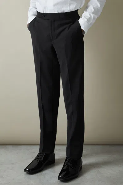 REISS BLACK KNIGHTSBRIDGE T 9-13 YRS WOOL-BLEND TUXEDO-STRIPE TROUSERS