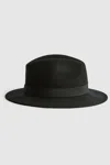 Reiss Black Wool Fedora Hat