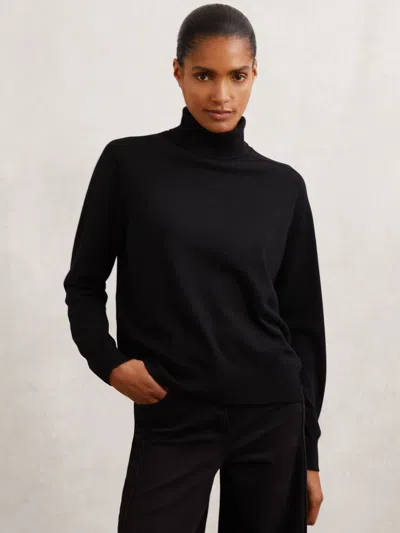 Reiss Black Wool Roll-neck Jumper