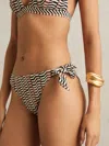 Reiss Womens Black Brown Charlie Chevron-stripe Bikini Bottoms In Multi