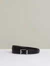 Reiss Black/brown Reversible Leather Belt With Interchangeable Buckle In Multi