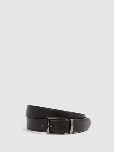 Reiss Black/brown Ricky Reversible Leather Belt In Multi