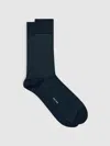 Reiss Black/dark Green Mario Stripe Striped Socks In Blue
