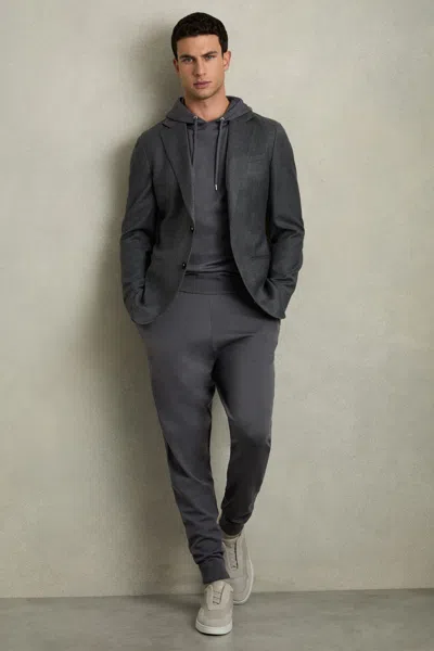Reiss Blackened Blue Merino-blend Stretch Joggers