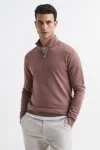 Reiss Blackhall - Woodrose Zip Up Knitted Jumper, Uk X-small