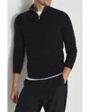 Reiss Blackhall Wool Funnel Neck Half Zip Pullover