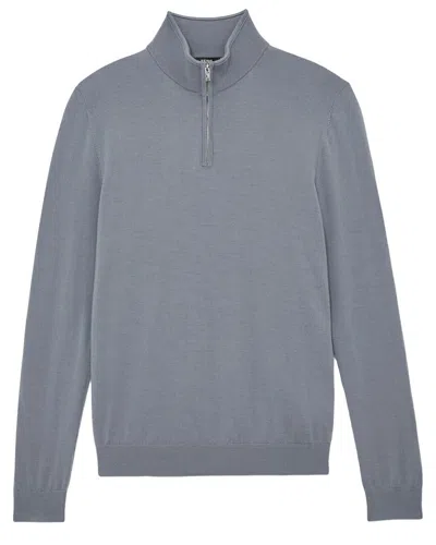Reiss Blackhall Half Zip Fun Wool Sweater In Gray