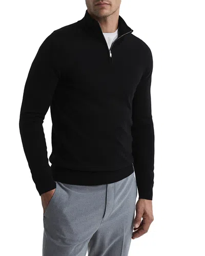 REISS BLACKHALL MERINO FUNNEL NECK HALF ZIP PULLOVER