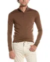 Reiss Tobacco Brown Merino Wool Half-zip Funnel Neck Jumper In Brown