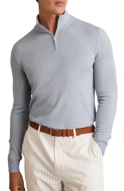 REISS REISS BLACKHALL MERINO WOOL QUARTER ZIP PULLOVER
