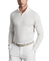 Reiss Blackhall Merino Wool Slim Fit Quarter Zip Mock Neck Sweater In Snow