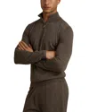Reiss Blackhall Merino Wool Slim Fit Quarter Zip Sweater In Dark Brown Melange