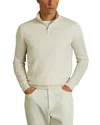 Reiss Blackhall Merino Wool Slim Fit Quarter Zip Sweater In Snow