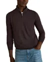 Reiss Blackhall Wool Funnel Neck Half Zip Sweater In Dark Bordeaux