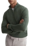 Reiss Blackhall Quarter Zip Wool Sweater In Green