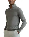 Reiss Blackhall Slim Fit Half Zip Sweater In Dusty Green