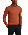 Reiss Blackhall - Hot Orange Merino Wool Half-zip Funnel Neck Jumper, L In Hot Orange