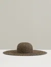 Reiss Black/natural Straw Basket-weave Sun Hat In Multi