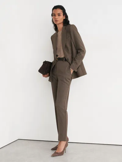Reiss Black/neutral Petite Puppytooth Slim-fit Suit Trousers