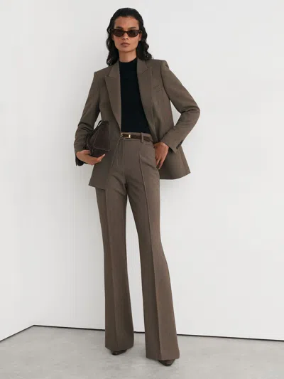 Reiss Black/neutral Puppytooth Flared Suit Trousers