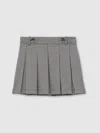 Reiss Black/white Houndstooth-check Pleated Skirt In Gray
